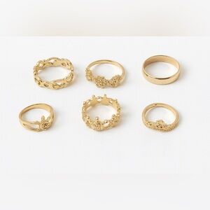 Gold tone mixed rings, various sizes, shapes 💛💛